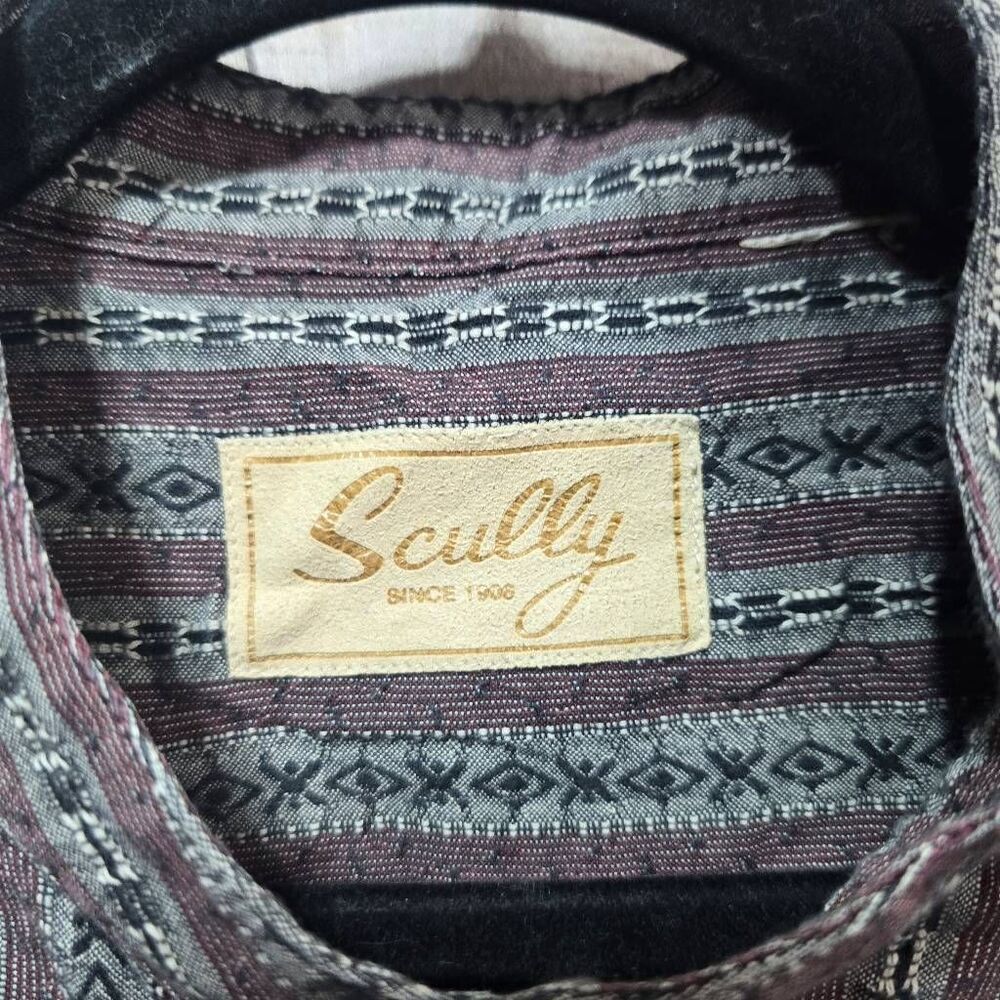 Scully Red Grey All Over Print Western Ranch Rodeo Cowboy Rangewear Shirt Fronti - Picture 3 of 4